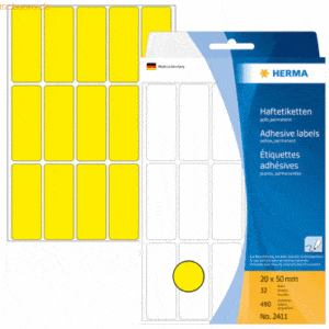 HERMA Vielzweck-Etiketten 20x50mm gelb VE=480 Stück