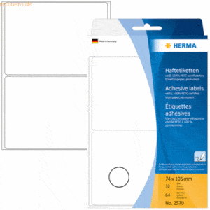 HERMA Vielzweck-Etiketten 74x105mm weiß VE=64 Stück