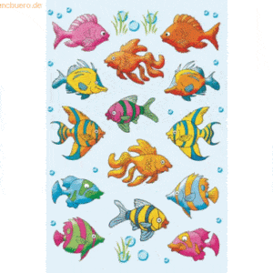 10 x HERMA Schmucketiketten Decor Fische VE=3 Blatt