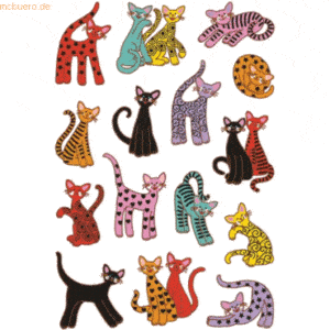 10 x HERMA Schmucketiketten Decor Abstrakte Katzen VE=3 Blatt