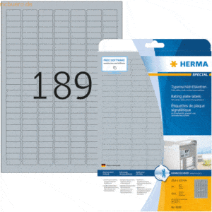 HERMA Etiketten Folie Typenschild silber 25x10mm Special A4 LaserCopy