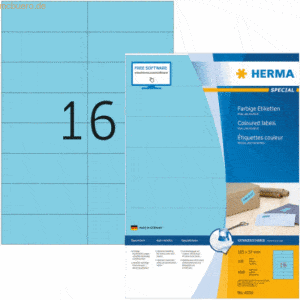 HERMA Etiketten blau 105x37mm Special A4 VE=1600 Stück