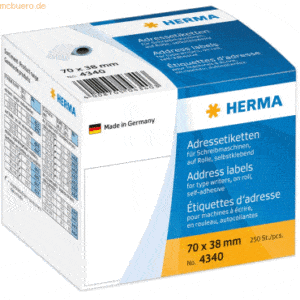 HERMA Adress-Etiketten 70x38mm auf Rolle VE=250 Stück