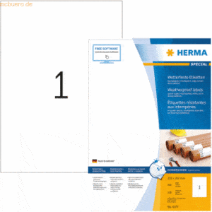 HERMA Etiketten Papier witterungsbest. weiß 210x297mm Special A4 Laser