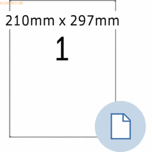 HERMA Etiketten A4 PE-Folie weiß 203x297mm 250 Blatt/250 Etiketten