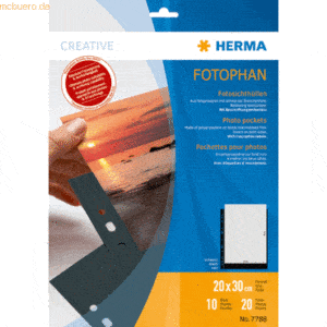 HERMA Fotophan-Sichthüllen 20x30cm schwarz VE=10 Hüllen