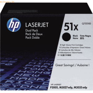 HP Toner HP 51XD Q7551XD schwarz VE=2