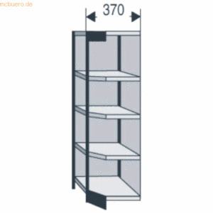 Kerkmann Büroregal Progress 2000 Ecke 87x50x190cm 5 Böden m. Rückwand