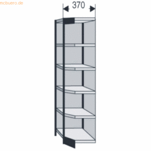 Kerkmann Büroregal Progress 2000 Ecke 67x30x225cm 6 Böden m. Rückwand