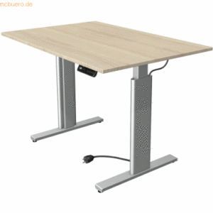 Kerkmann Sitz-/Stehtisch Move 3 BxTxH 120x60x72-120cm silber/ahorn