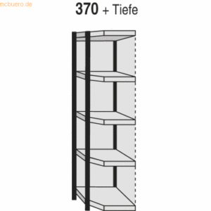 Kerkmann Eckregalfeld Stora 100 HxBxT 190x67x30cm 5 Böden mit Rückwand