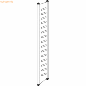 Kerkmann Design-Regal M2 Abschlussrahmen HxT 2200x400mm Böden alusilbe