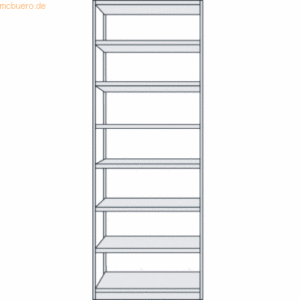 Kerkmann Büroregal Progress 500 Grundregal BxTxH 75x60x260cm 8 Böden l