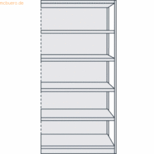 Kerkmann Büroregal Progress 500 Anbauregal BxTxH 75x40x190cm 6 Böden m