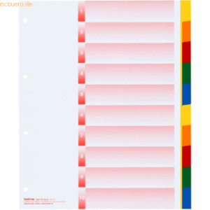 Kolma Register A4 PP XL blanko 10-teilig 5-farbig