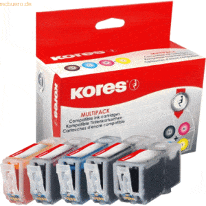 Kores Tintenpatronen Multipack kompatibel mit Canon PGI-520BK / CLI-52