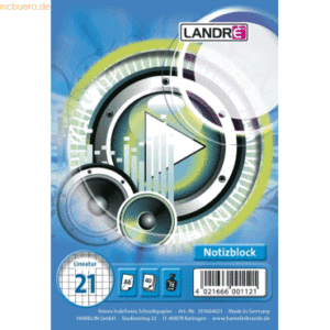 10 x Landre Spiralnotizblock A6 40 Blatt 70 g/qm liniert