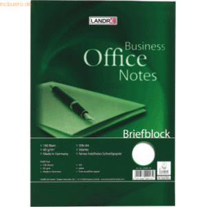 5 x Landre Briefblock Office A4 100 Blatt 60 g/qm blanko