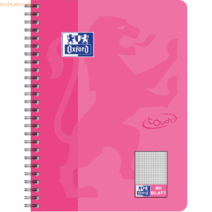 Oxford Collegeblock Touch B5 kariert 80 Blatt Optik-Paper pink