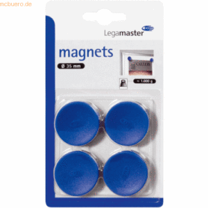 10 x Legamaster Haftmagnet 35mm 4 Stück blau
