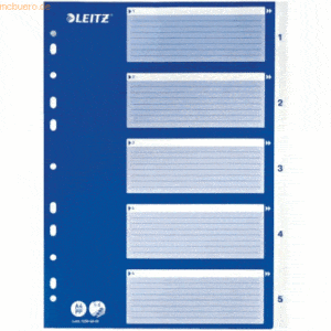 25 x Leitz Register A4 PP 1-5 weiß