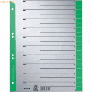 Leitz Trennblätter A4 Taben farbig grün 230g/qm VE=25 Stück