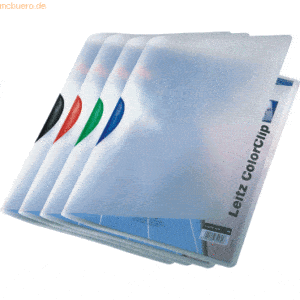 Leitz Cliphefter ColorClip A4 ca. 30 Blatt farbig sortiert