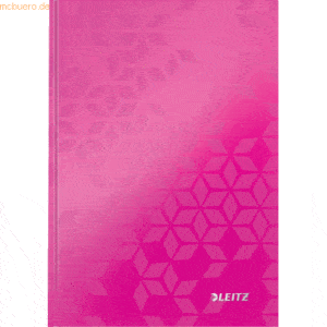 6 x Leitz Notizbuch Wow A5 80 Blatt 90g/qm kariert pink metallic