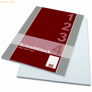 k.A. Briefblock A4 70g/qm holzfrei kariert VE=50 Blatt