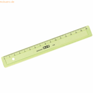 20 x M+R Lineal schmal 16cm transparent farbig sortiert