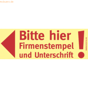 Bizstix Haftnotizen 75x35mm gelb 'Bitte hier Firmenstempel und Untersc