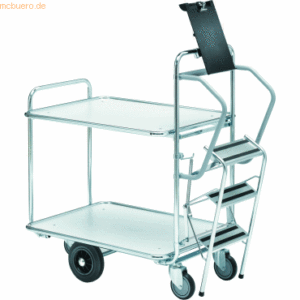 Helge Nyberg Leiterwagen Serie 200 2 Etagen 125x62cm silber