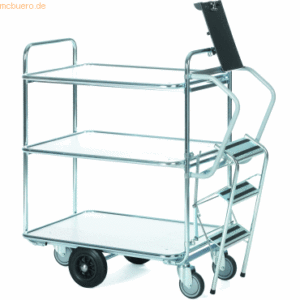 Helge Nyberg Leiterwagen Serie 200 3 Etagen 125x62cm silber