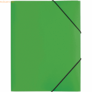 Pagna Gummizugmappe A4 grün PP 3 Einschlagklappen