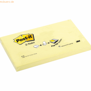 Post-it Z-Notes Haftnotiz Z-Notes 127x76mm 70g/qm gelb 100 Blatt