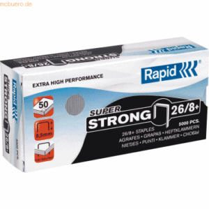 Rapid Heftklammern 26/8+ verzinkt Super Strong VE=5000 Stück