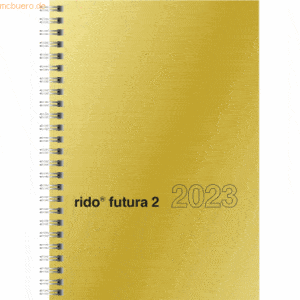 Rido Buchkalender futura 2 A5 1 Woche/2 Seiten Glnzkarton-Einband gold