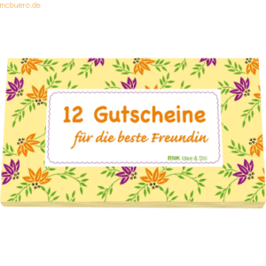 6 x RNK Gutscheinheft Idee & Stil -12 Gutscheine für die beste Freundi