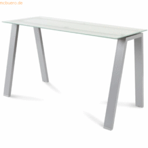 Rocada Schreibtisch Blanca BxTxH 120x60x73cm Gestell grau Platte Glas