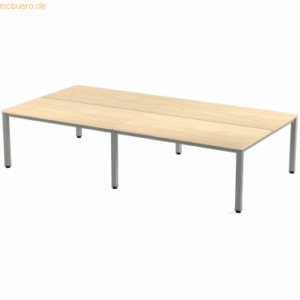 Rocada Mehrfacharbeitstisch Executive BxTxH 320x163x73cm Gestell grau