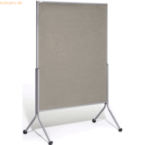 Rocada Stellwandtafel beidseitig Textil 116x195x68cm grau