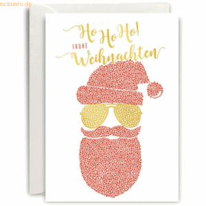 6 x Rössler Grußkarte MP-Yay-Weihnachten B6 hoch doppelt Letterpress H