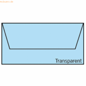 50 x Paperado Briefumschlag Fine Paper DL Nassklebung Transparent Hell