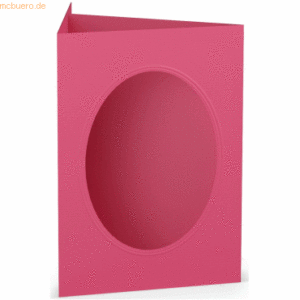 25 x Paperado Passepartoutkarte B6 oval Fuchsia