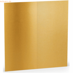 100 x Paperado Doppelkarte DL hoch Gold