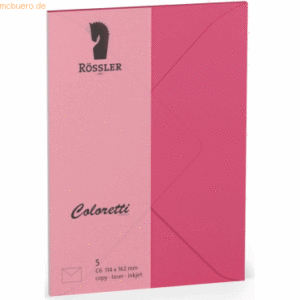 Rössler Briefumschläge Coloretti VE=5 Stück C6 Pink