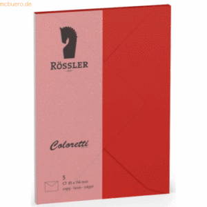 Rössler Briefumschläge Coloretti VE=5 Stück C7 klatschmohn