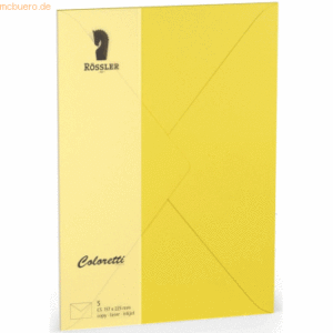 Rössler Briefumschläge Coloretti VE=5 Stück C5 goldgelb