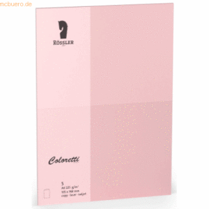 Rössler Doppelkarte Coloretti A6 hoch VE=5 Stück 225g/qm rosa