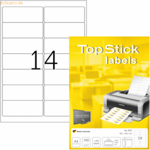 TopStick Universal-Etiketten Papier weiß selbstklebend 99